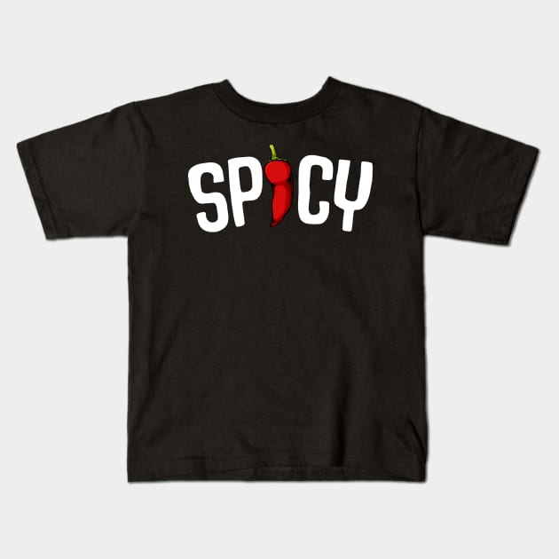 Spicy Chili Lettering Hot Vegetable Pepper Kids T-Shirt by Lumio Gifts